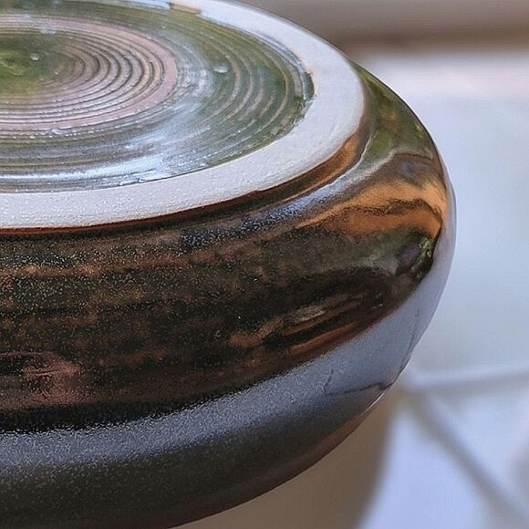 Vtg handmade stoneware snack serving bowl - Picture 8 of 10